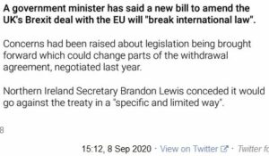Government admits Brexit plan breaks law in specific and limited way