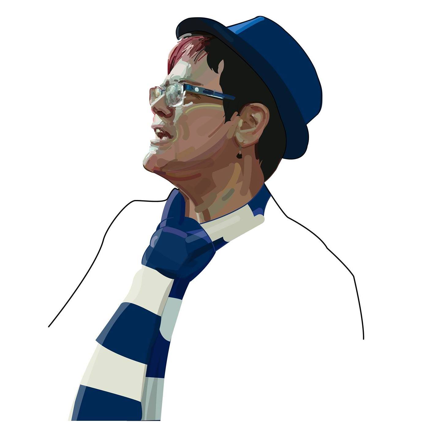 Image of Janine wearing Peterborough United scarf
