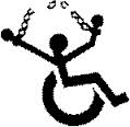 Wheelchair user breaking chains: disability liberation