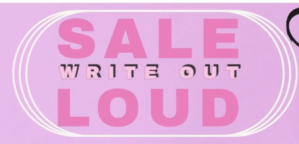 Write Out Loud Sale