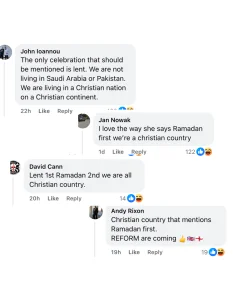 Lent Ramadan comments